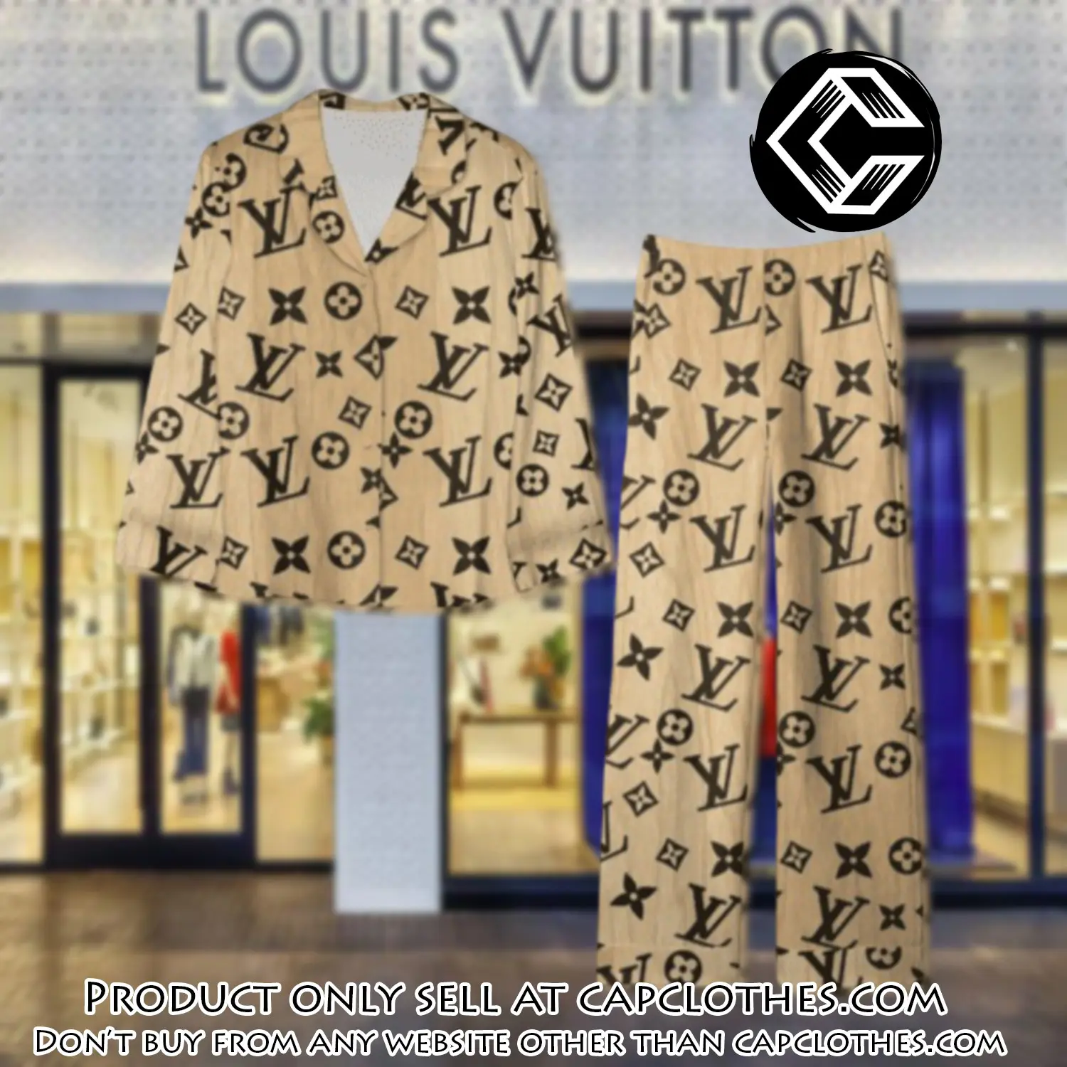 Trending luxury lv satin pajama set pjs1102 cc1731442